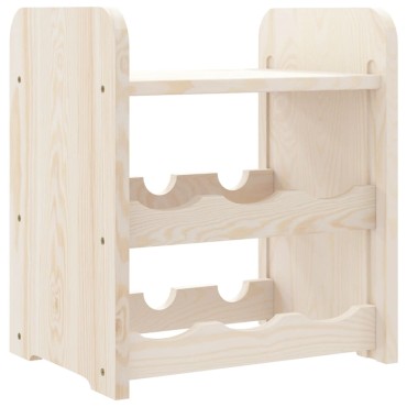 vidaXL Ραφιέρα Κρασιών με Επάνω Σανίδα 33x25x37cm Μασίφ Ξύλο Πεύκου 1 τεμ.
