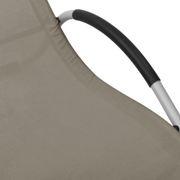 vidaXL Ξαπλώστρες 2 τεμ. Taupe / Γκρι από Textilene 159x62x67cm