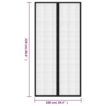 vidaXL Σίτα Πόρτας 2 Τεμαχίων Μαύρη 220 x 100 εκ. με Μαγνήτες