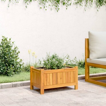 vidaXL Ζαρντινιέρα Κήπου με Επένδυση 54x31x30 εκ. Μασίφ Ξύλο Ακακίας