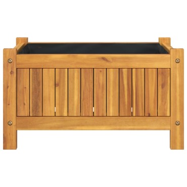vidaXL Ζαρντινιέρα Κήπου με Επένδυση 54x31x30 εκ. Μασίφ Ξύλο Ακακίας