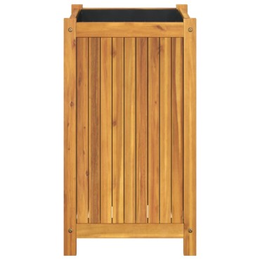 vidaXL Ζαρντινιέρα Κήπου με Επένδυση 42x42x75 εκ. Μασίφ Ξύλο Ακακίας