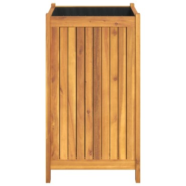 vidaXL Ζαρντινιέρα Κήπου με Επένδυση 42x42x75 εκ. Μασίφ Ξύλο Ακακίας
