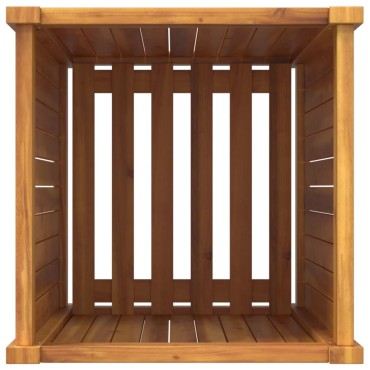 vidaXL Ζαρντινιέρα Κήπου με Επένδυση 42x42x75 εκ. Μασίφ Ξύλο Ακακίας