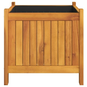 vidaXL Ζαρντινιέρα Κήπου με Επένδυση 42x42x40 εκ. Μασίφ Ξύλο Ακακίας