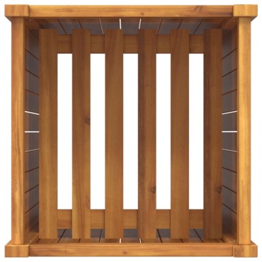 vidaXL Ζαρντινιέρα Κήπου με Επένδυση 42x42x100 εκ. Μασίφ Ξύλο Ακακίας