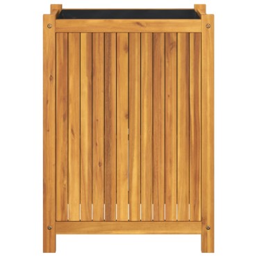 vidaXL Ζαρντινιέρα Κήπου με Επένδυση 54x31x75 εκ. Μασίφ Ξύλο Ακακίας