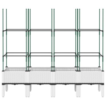 vidaXL Ζαρντινιέρα Κήπου με Καφασωτό Λευκή 160x40x142,5 εκ. από PP