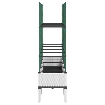 vidaXL Ζαρντινιέρα Κήπου με Καφασωτό Λευκή 160x40x142,5 εκ. από PP