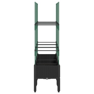 vidaXL Ζαρντινιέρα Κήπου με Καφασωτό Μαύρο 120 x 40 x 142,5 εκ. από PP