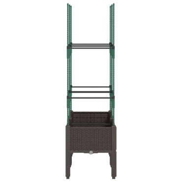 vidaXL Ζαρντινιέρα Κήπου με Καφασωτό Καφέ 80 x 40 x 142,5 εκ. από PP