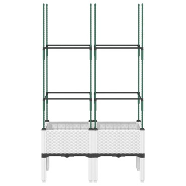 vidaXL Ζαρντινιέρα Κήπου με Καφασωτό Λευκή 80x40x142,5 εκ. από PP
