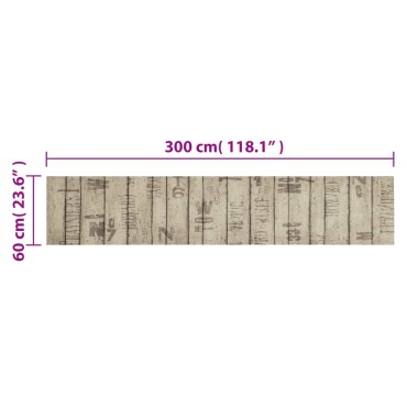 vidaXL Χαλί Κουζίνας Πλενόμενο Σχέδιο Φράχτης 60 x 300 εκ. Βελούδινο