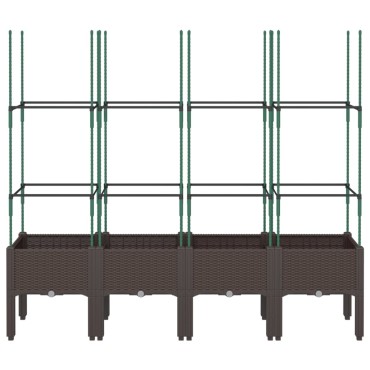 vidaXL Ζαρντινιέρα Κήπου με Καφασωτό Καφέ 160 x 40 x 142,5 εκ. από PP