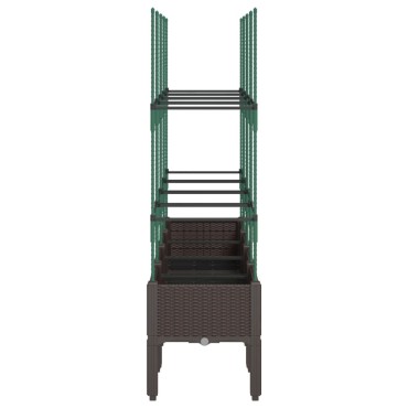 vidaXL Ζαρντινιέρα Κήπου με Καφασωτό Καφέ 160 x 40 x 142,5 εκ. από PP