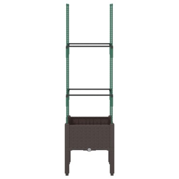 vidaXL Ζαρντινιέρα Κήπου με Καφασωτό Καφέ 40 x 40 x 142,5 εκ. από PP
