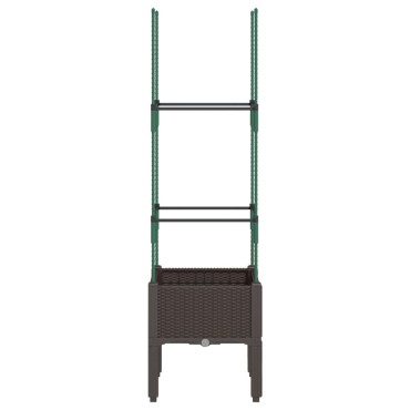 vidaXL Ζαρντινιέρα Κήπου με Καφασωτό Καφέ 40 x 40 x 142,5 εκ. από PP