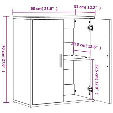 vidaXL Βοηθητικό Ντουλάπι Καφέ Δρυς 60x31x70cm από Επεξεργασμένο Ξύλο 1 τεμ.