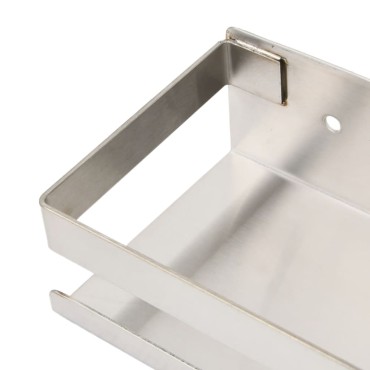 vidaXL Ράφι Μπάνιου 30x10x6cm Βουρτσισμένο Ανοξείδωτο Ατσάλι 304