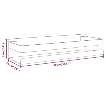 vidaXL Ράφι Μπάνιου 30x10x6cm Βουρτσισμένο Ανοξείδωτο Ατσάλι 304