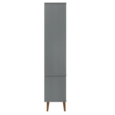 vidaXL Βιτρίνα MOLDE Γκρι 90x35x175cm από Μασίφ Ξύλο Πεύκου 1 τεμ.