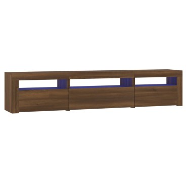vidaXL Έπιπλο Τηλεόρασης με LED Καφέ Δρυς 195x35x40cm