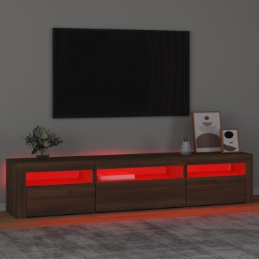 vidaXL Έπιπλο Τηλεόρασης με LED Καφέ Δρυς 195x35x40cm