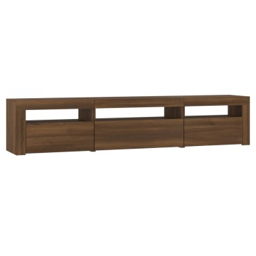 vidaXL Έπιπλο Τηλεόρασης με LED Καφέ Δρυς 195x35x40cm
