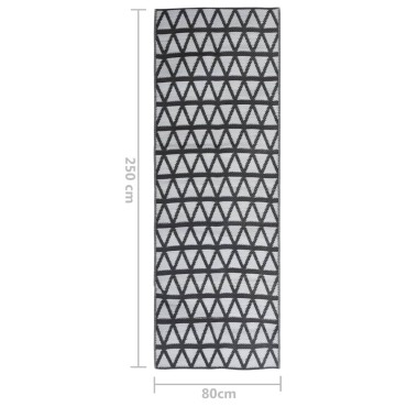 vidaXL Χαλί εξωτερικού χώρου ARAKIL Μαύρο 80x250 cm PP