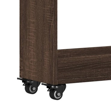 vidaXL Έπιπλο με Ρόδες Καφέ Δρυς 60x22x79cm Επεξεργασμένο Ξύλο 1 τεμ.