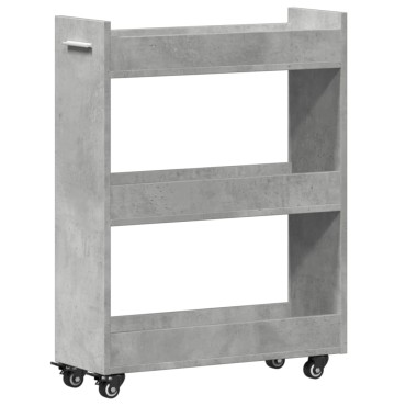 vidaXL Έπιπλο με Ρόδες Γκρι Σκυρ. 60x22x79cm από Επεξεργασμένο Ξύλο 1 τεμ.