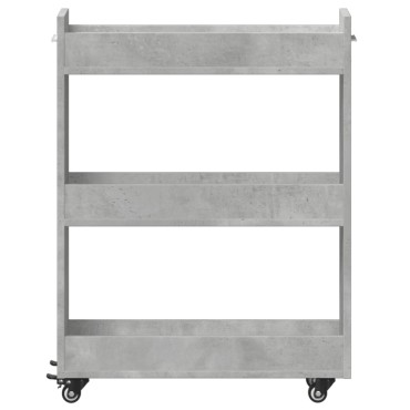 vidaXL Έπιπλο με Ρόδες Γκρι Σκυρ. 60x22x79cm από Επεξεργασμένο Ξύλο 1 τεμ.