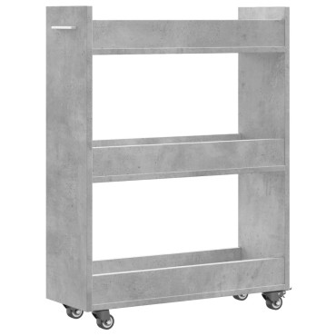 vidaXL Έπιπλο με Ρόδες Γκρι Σκυρ. 60x22x79cm από Επεξεργασμένο Ξύλο 1 τεμ.