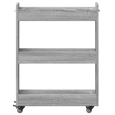 vidaXL Έπιπλο με Ρόδες Γκρι Sonoma 60x22x79cm από Επεξεργασμένο Ξύλο 1 τεμ.