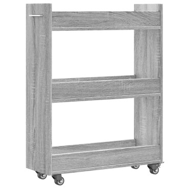 vidaXL Έπιπλο με Ρόδες Γκρι Sonoma 60x22x79cm από Επεξεργασμένο Ξύλο 1 τεμ.