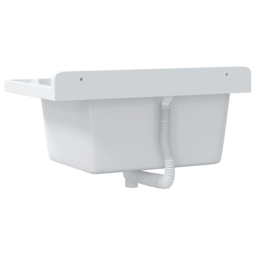 vidaXL Νιπτήρας Βοηθητικός Επίτοιχος Λευκός 60x40x28 εκ. από Ρητίνη