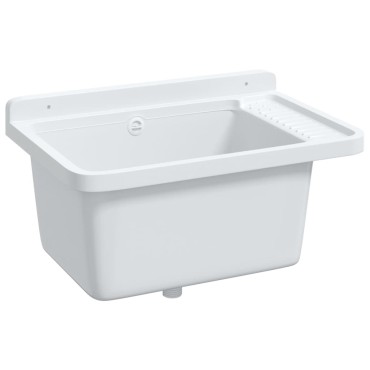 vidaXL Νιπτήρας Βοηθητικός Επίτοιχος Λευκός 60x40x28 εκ. από Ρητίνη