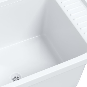 vidaXL Νιπτήρας Βοηθητικός Επίτοιχος Λευκός 60x40x28 εκ. από Ρητίνη