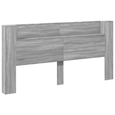 vidaXL Κεφαλάρι με Αποθηκ. Χώρο & LED Γκρι Sonoma 200x16,5x103,5cm 1 τεμ.