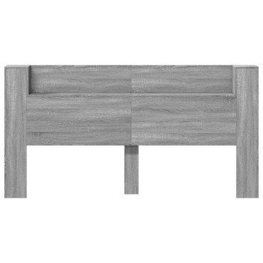 vidaXL Κεφαλάρι με Αποθηκ. Χώρο & LED Γκρι Sonoma 200x16,5x103,5cm 1 τεμ.