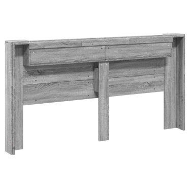 vidaXL Κεφαλάρι με Αποθηκ. Χώρο & LED Γκρι Sonoma 200x16,5x103,5cm 1 τεμ.