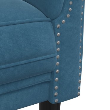 vidaXL Σετ Σαλονιού 2 τεμ. Μπλε από Βελούδο 182x77x74cm  Διθέσιος Τριθέσιος
