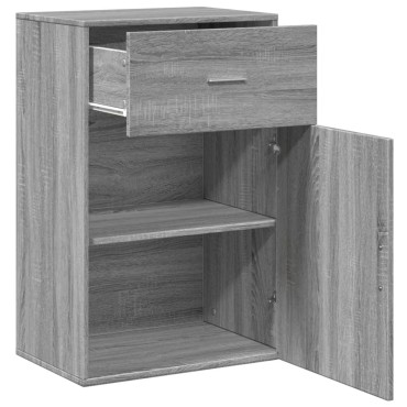 vidaXL Ραφιέρα με Ντουλάπια Γκρι Sonoma 56,5x39x90cm Επεξ. Ξύλο 1 τεμ.