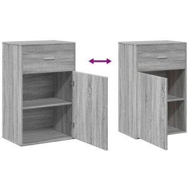 vidaXL Ραφιέρα με Ντουλάπια Γκρι Sonoma 56,5x39x90cm Επεξ. Ξύλο 1 τεμ.