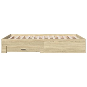 vidaXL Πλαίσιο Κρεβατιού με συρτάρια Sonoma Δρυς 120x190εκ. Επεξ. Ξύλο