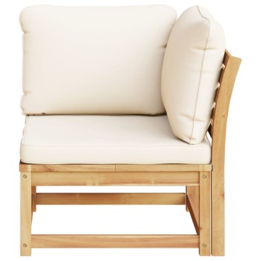 vidaXL Καναπές Κήπου Γωνιακός Μαξιλάρια 73x73x65cm Μασίφ Ξύλο Ακακίας 1 τεμ.