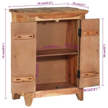 vidaXL Ντουλάπι 55x33x75cm Μασίφ Ξύλο Ακακίας/Ανακυκλωμένο Ξύλο 1 τεμ.