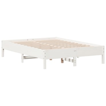 vidaXL Σκελετός Κρεβ. Χωρίς Στρώμα Λευκό 120x190cm Μασίφ Πεύκο 1 τεμ. - Μονό