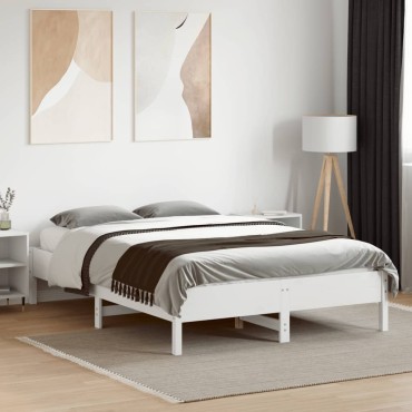 vidaXL Σκελετός Κρεβ. Χωρίς Στρώμα Λευκό 120x190cm Μασίφ Πεύκο 1 τεμ. - Μονό