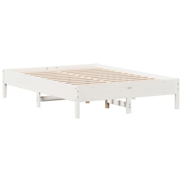 vidaXL Σκελετός Κρεβ. Χωρίς Στρώμα Λευκό 120x190cm Μασίφ Πεύκο 1 τεμ. - Μονό